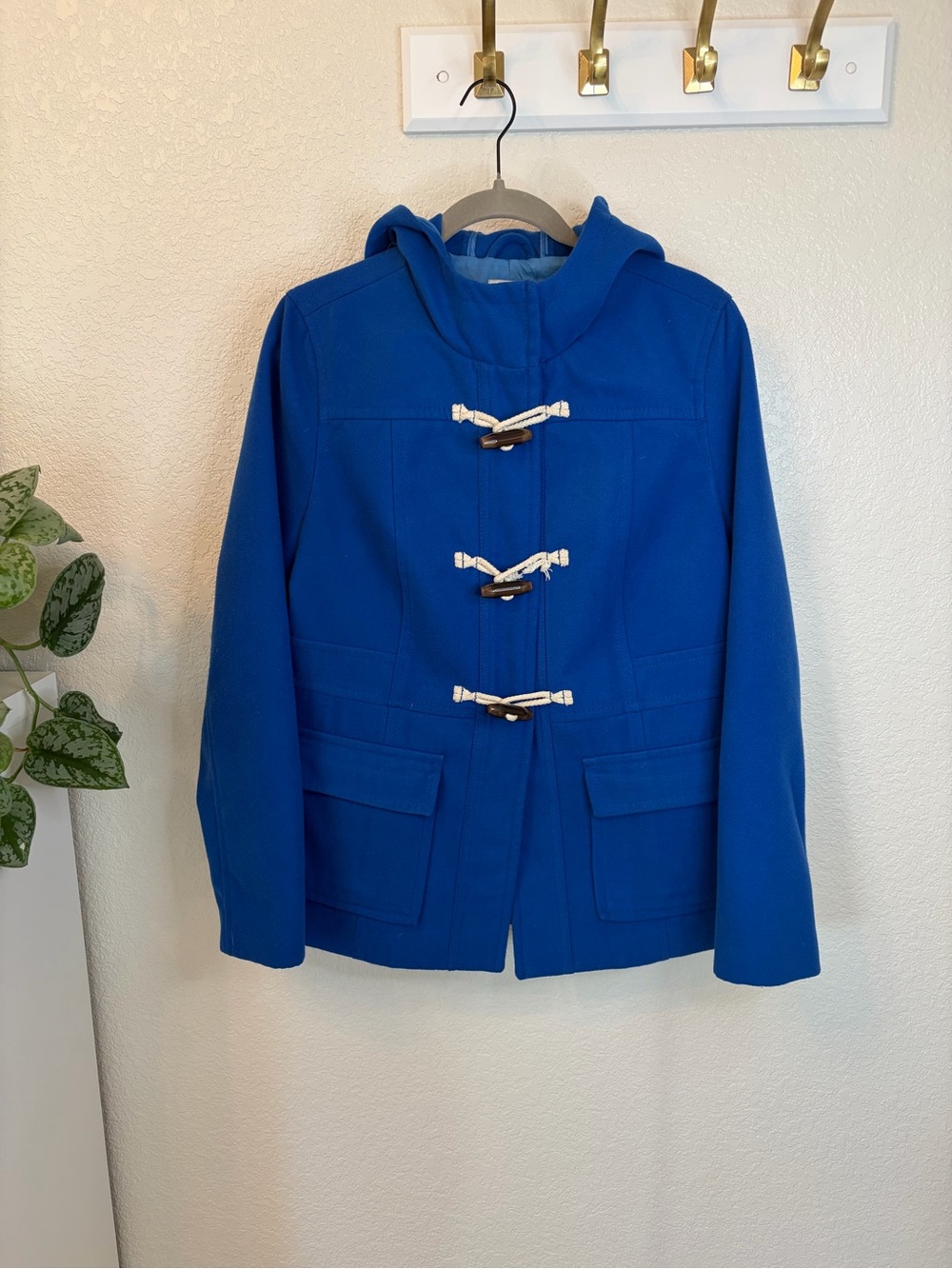Old Navy Royal Blue Hooded Toggle Peacoat